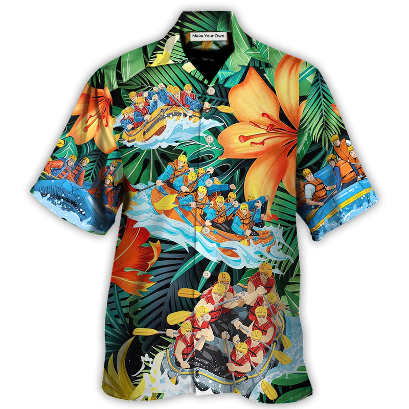 Tropical Water Rafting Outdoor Passion Hawaiian Shirt Creative Print View For Outdoor Gatherings