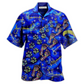 Blue Christmas Walk Alone Hawaiian Shirt Artwork View For Weekend Travel And Beach Style