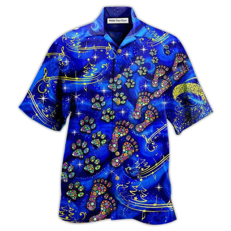Blue Christmas Walk Alone Hawaiian Shirt Artwork View For Weekend Travel And Beach Style