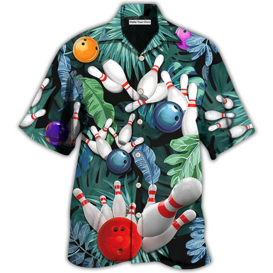 Tropical Happy Bowling Leaf Hawaiian Shirt For Warm Weather Adventures And Everyday Comfort