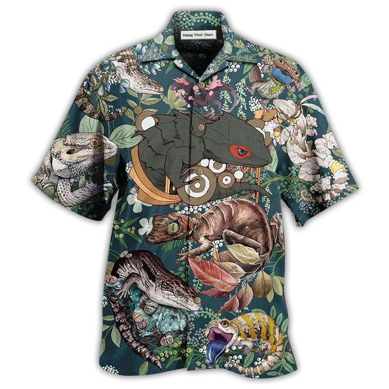 Lizard Hawaiian Shirt For Summer Events Coastal Travel And Comfortable Styling
