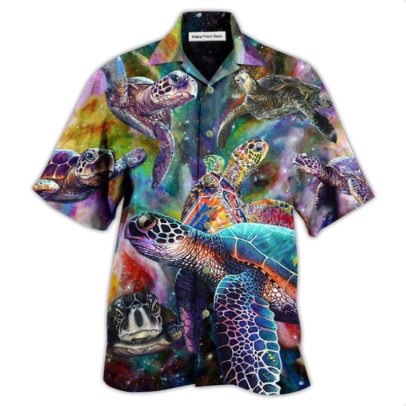 Turtle Galaxy Sea Hawaiian Shirt For Beach Parties And Weekend Getaways