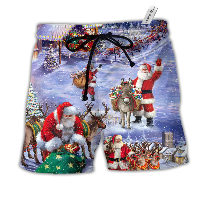 Christmas Santa Beach Shorts For Island Getaways And Lightweight Summer Style