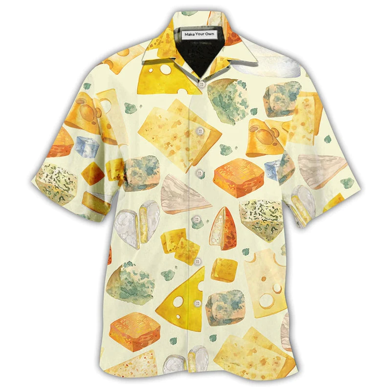 Food Cheese Beautiful Hawaiian Shirt Design View For Casual Summer Styling
