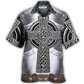 Irish Celtic Armor Metal Hawaiian Shirt For Beach Parties And Weekend Getaways