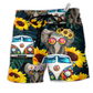 Hippie Elephant Wonderful Camping Hawaiian Print Beach Shorts For Pet Lover Outdoor Comfort