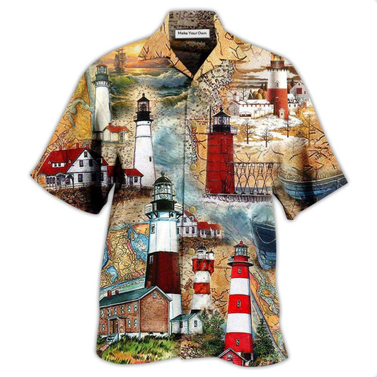 Lighthouse Past Port Hawaiian Shirt For Summer Events And Casual Outdoor Wear
