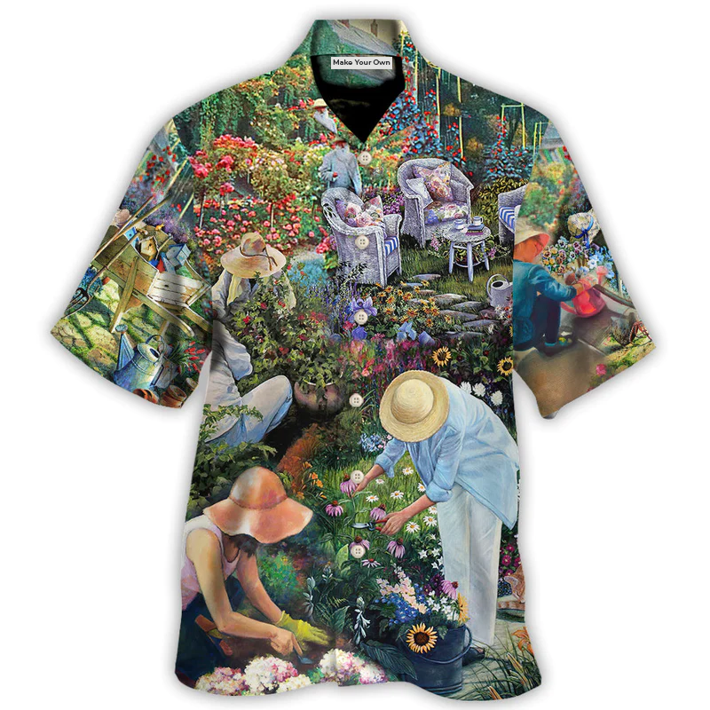 Gardening Plant Garden Hawaiian Shirt Fabric Pattern Detail For Beach Days
