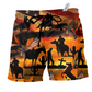Sunset Cowboy Americana Beach Shorts For Weekend Travel And Comfortable Daily Use