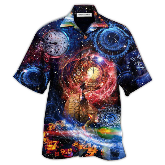 Vintage Timepiece Hawaiian Shirt For Resort Holidays Beach Travel And Relaxed Casual Fashion