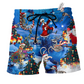 Christmas Skull Beach Shorts For Holiday Cruises And Leisure And Relaxation