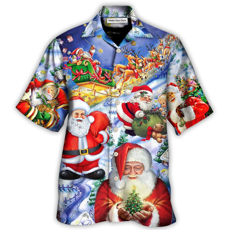 Funny Festive Happy Christmas Hawaiian Shirt For Resort Getaways And Comfortable Summer Activities