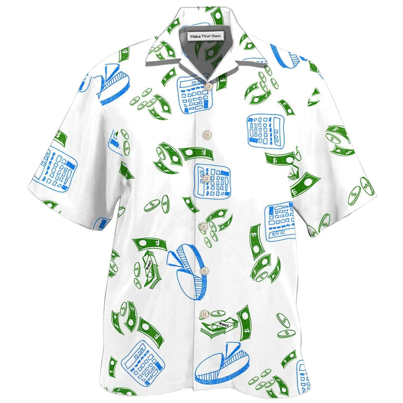 Accountant Money Chart Hawaiian Shirt Artwork Detail For Resort Trips And Outdoor Activities