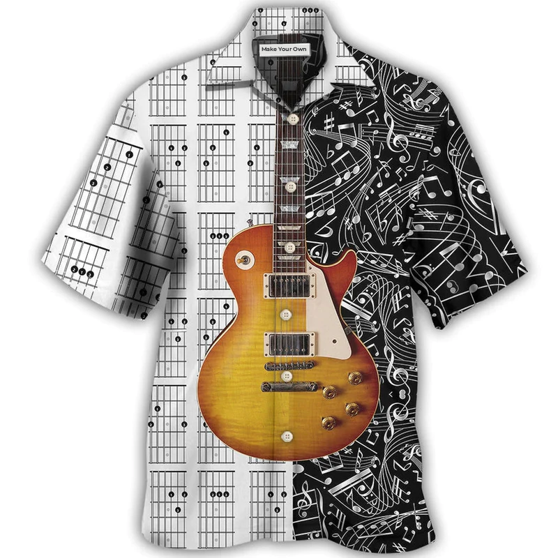 Bass Guitar Hawaiian Shirt For Tropical Escapes Resort Wear And Outdoor Celebrations