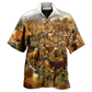 Vintage Deer Dry Forest Hawaiian Shirt Pattern View For Lightweight Everyday Style