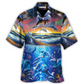 Beach Dolphin Sunshine Swim Sea Drink Wild Air Hawaiian Shirt Tropical Styling View For Casual Outings