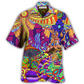 Colorful Hippie Peace Hawaiian Shirt For Tropical Getaways Outdoor Fun And Everyday Wear