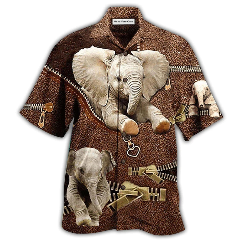 Elephant Hawaiian Shirt For Coastal Trips Outdoor Events And Relaxed Summer Wear