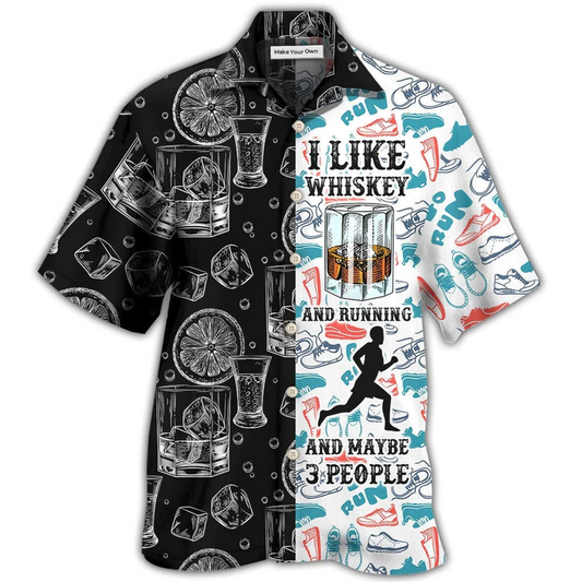 Wine Whiskey Running Hawaiian Shirt Design Detail For Sunny Adventures And Casual Wear