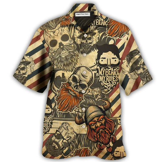 Norse Warrior Rules Hawaiian Shirt Pattern Detail For Summer Holidays And Outdoor Fun