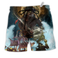 Skull Pirates Love Ocean Hawaiian Print Beach Shorts For Seaside Summer Adventures