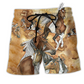 Native American Horse Traditional Hawaiian Print Beach Shorts For Coastal Travel And Celebrations