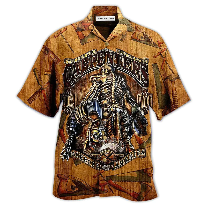 Vintage Carpenter American Hawaiian Shirt Artwork Detail For Tropical Trips And Casual Outings
