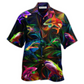 Neon Shark Hawaiian Shirt For Summer Events And Casual Outdoor Wear