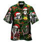 Festive Happy Skull Christmas Hawaiian Shirt For Summer Events And Casual Outdoor Wear