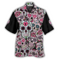 Pink Sugar Skull Hawaiian Shirt For Beach Vacations Casual Parties And Warm Weather Style