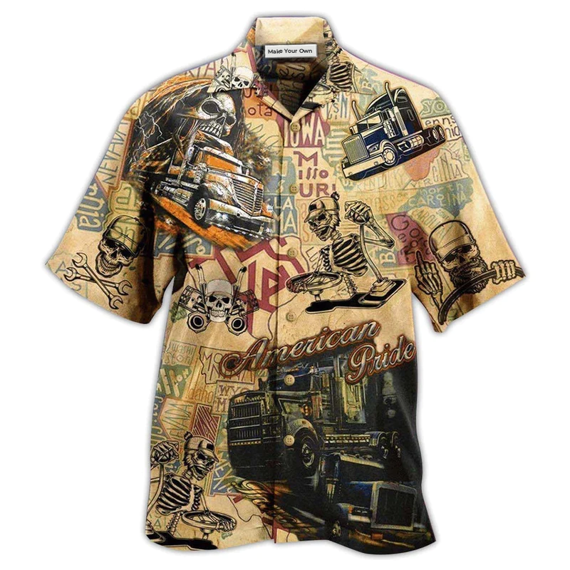 Skull Hawaiian Shirt For Coastal Vacations Warm Weather Events And Daily Style