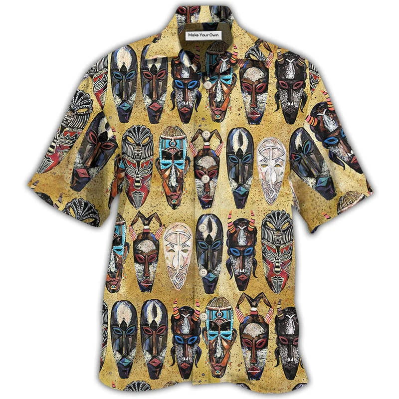 African Symbol Pattern Hawaiian Shirt For Tropical Travel Beach Gatherings And Comfortable Wear