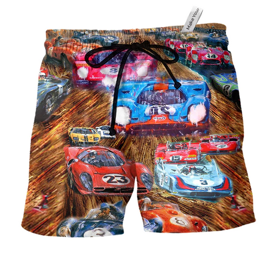 Car Racing Street Racing Beach Shorts For Poolside Relaxation And Comfortable Daily Use