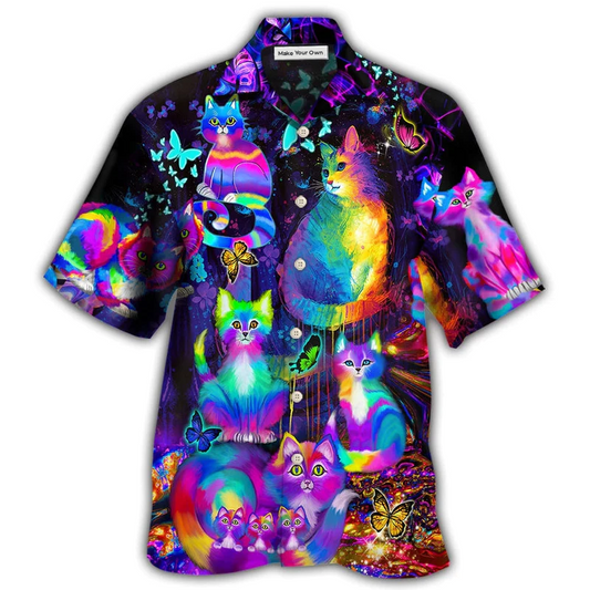Cat Run Hawaiian Shirt For Poolside Relaxation And Sunny Getaways