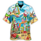 Summer Christmas July Santa Surfing Beach Hawaiian Shirt Front Pattern View For Warm Weather Events