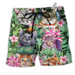 Cat Is My Life Hawaiian Print Beach Shorts For Relaxed Warm Weather Wear