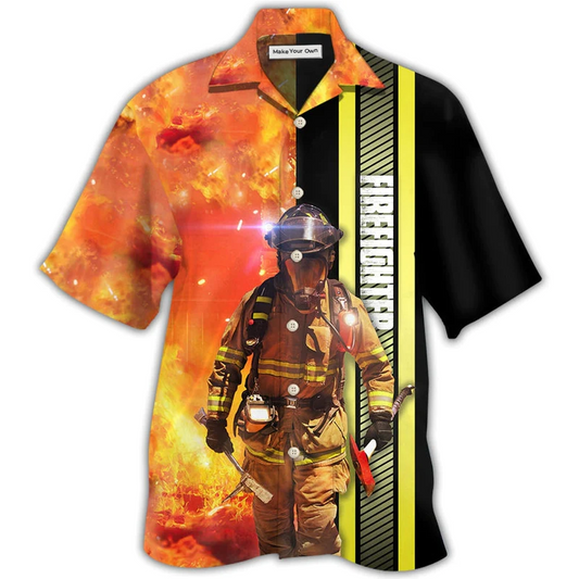 Flame Firefighter Hawaiian Shirt For Coastal Adventures Summer Events And Everyday Comfort