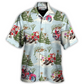 Christmas Santa Driving Snow Forest Hawaiian Shirt For Poolside Relaxation And Sunny Getaways