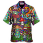 Bohemian Mushroom Peace Hawaiian Shirt Pattern View For Lightweight Everyday Style