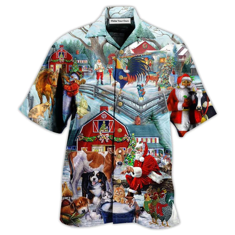 Christmas Animals Hawaiian Shirt Pattern View For Lightweight Everyday Style