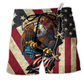 Americana Eagle Flag Beach Shorts For Weekend Travel And Bright Seasonal Outfits