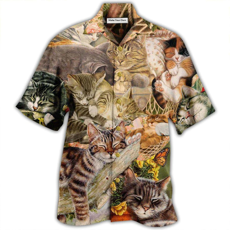 Cat Dreaming Sleeping Hawaiian Shirt For Warm Weather Adventures And Everyday Comfort