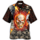Skull Lava Fire Hawaiian Shirt Pattern Detail For Summer Holidays And Outdoor Fun