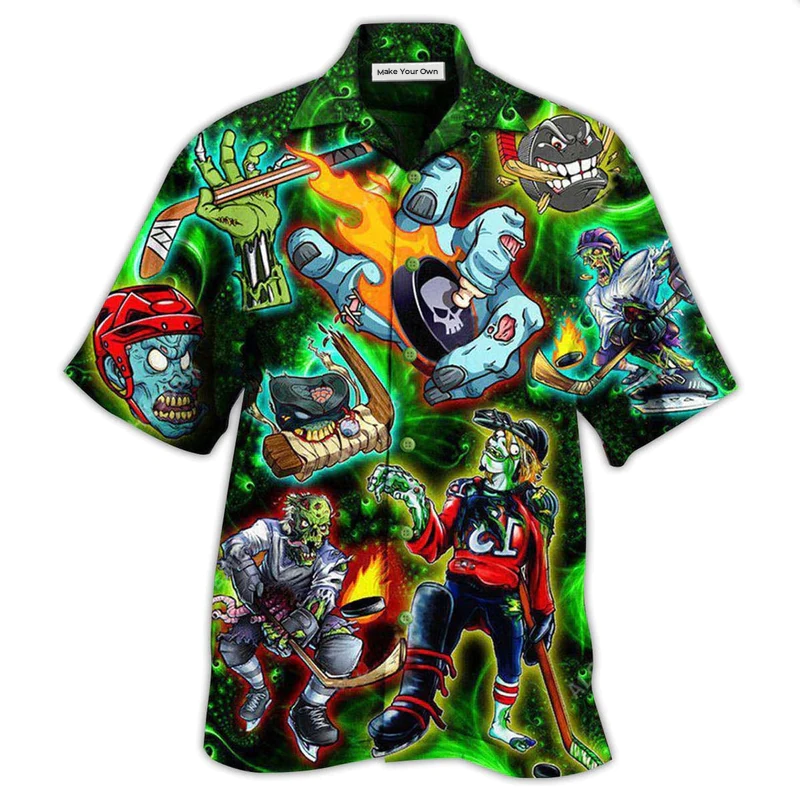 Ice Hockey Hawaiian Shirt For Island Trips Summer Gatherings And Comfortable Daily Wear