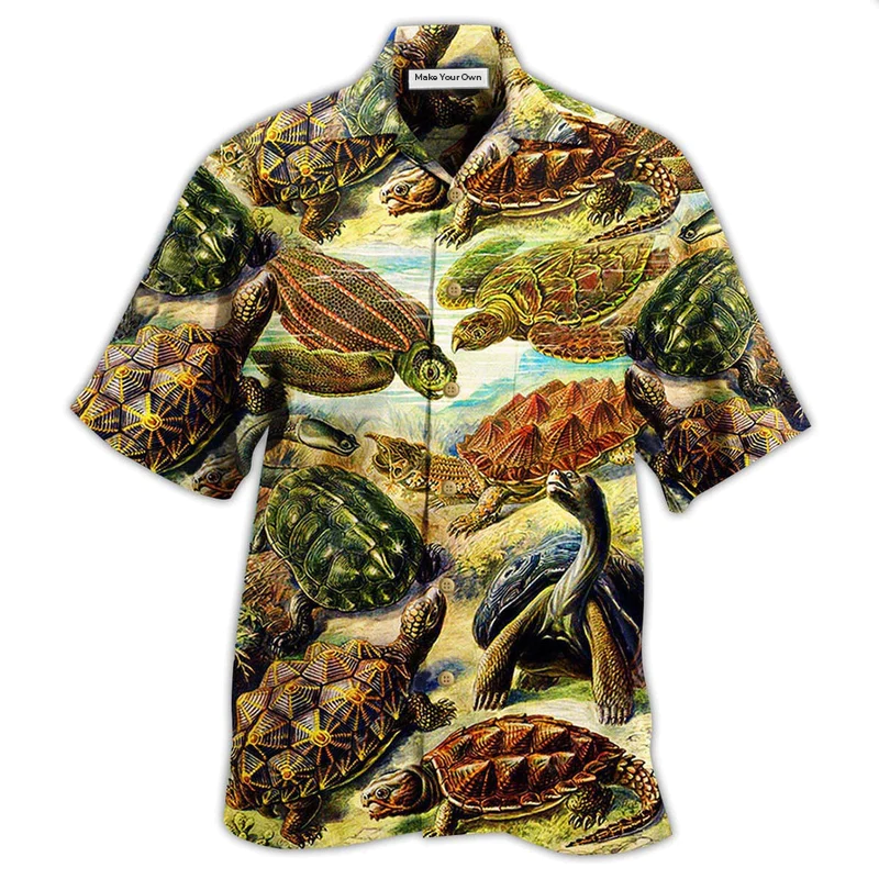 Turtle Afraid Slowly Beach Hawaiian Shirt Artwork View For Weekend Travel And Beach Style