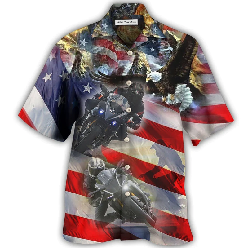 Motorcycle Independence Day Hawaiian Shirt For Poolside Relaxation And Sunny Getaways