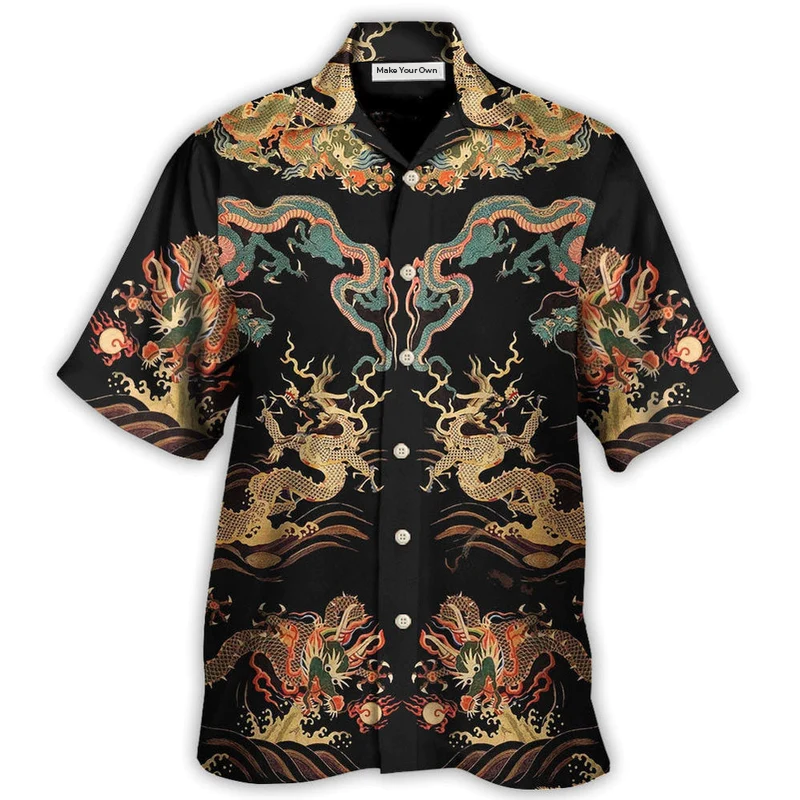 Dragon Chinese Royal Hawaiian Shirt For Resort Getaways And Comfortable Summer Activities