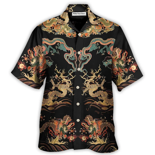 Dragon Chinese Royal Hawaiian Shirt For Resort Getaways And Comfortable Summer Activities