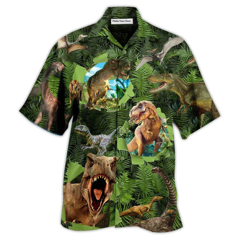 Dinosaur Hear Strong Roar Hawaiian Shirt For Beach Parties And Weekend Getaways