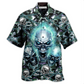 Blue Skull Hawaiian Shirt For Coastal Vacations Warm Weather Events And Daily Style